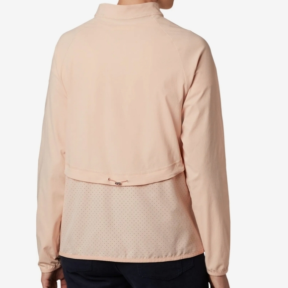 Columbia Bryce Peak Perforated Full Zip Softshell Size Medium Peach Cloud - Picture 3 of 9